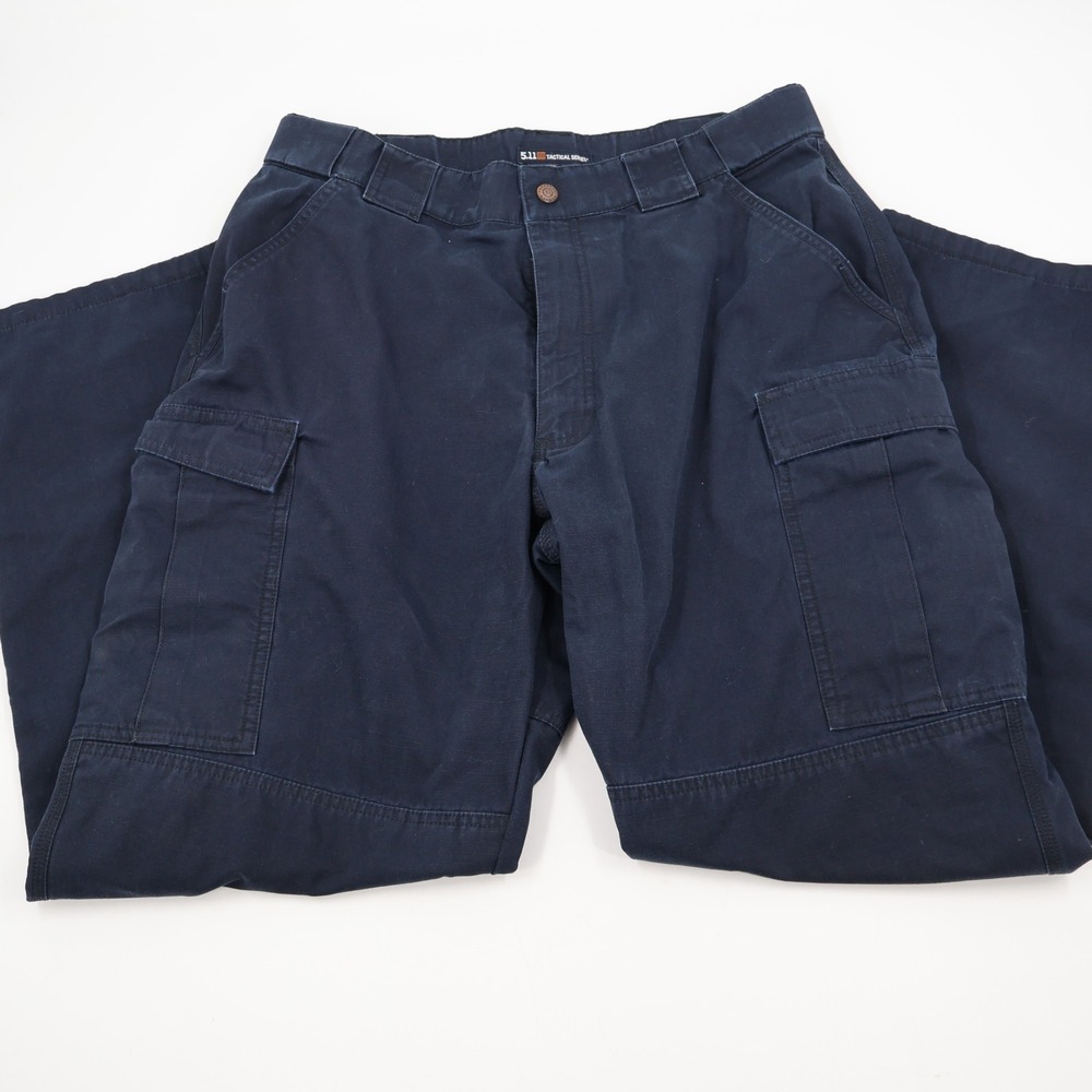 5.11 Tactical Series Cargo Pants Mens Large Navy Blue Ripstop Utility Workwear